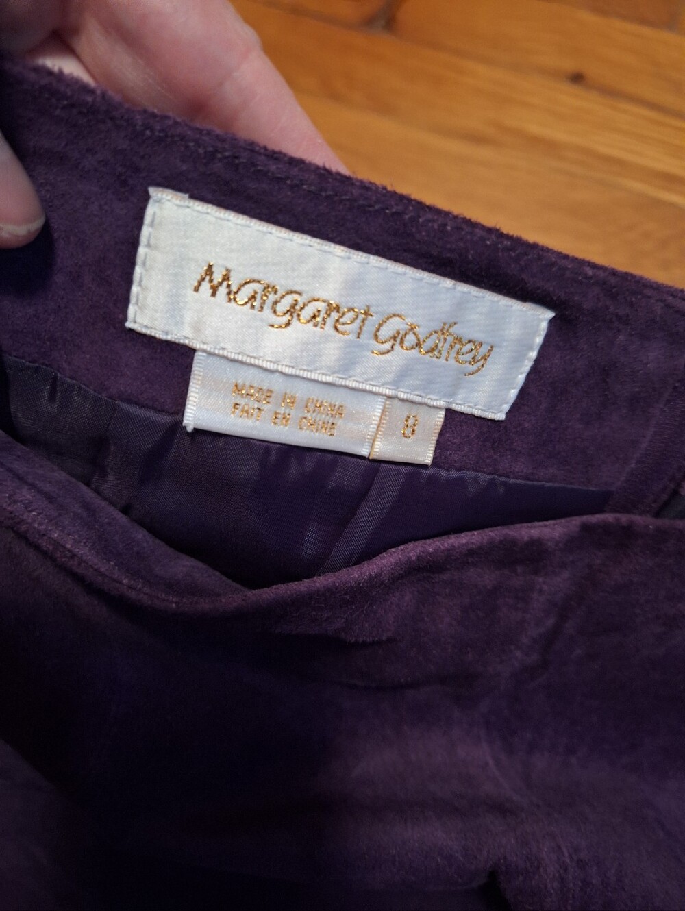 Margaret Godfrey Vintage 100% Suede Leather Maxi Skirt PURPLE Ladies 8 WESTERN - Picture 4 of 5